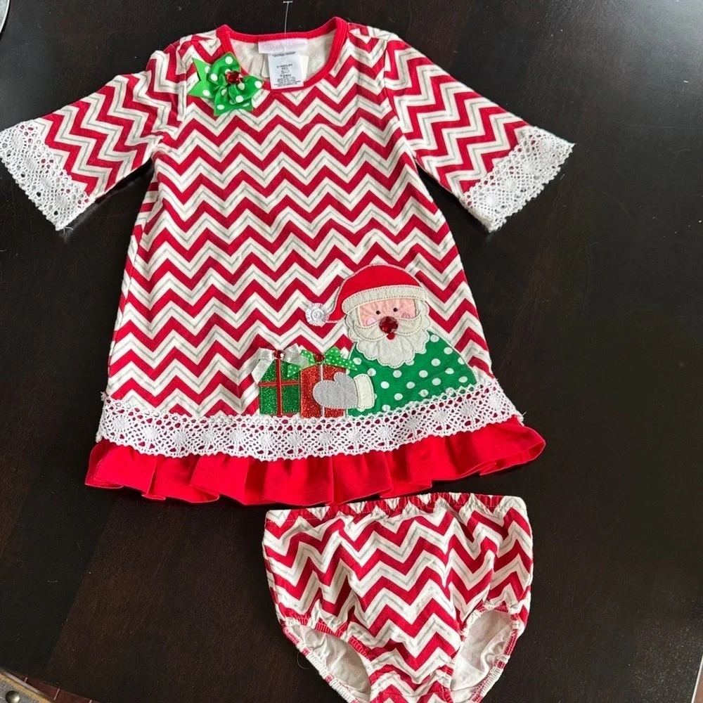 Bonnie Baby Holiday Santa Chevron Set